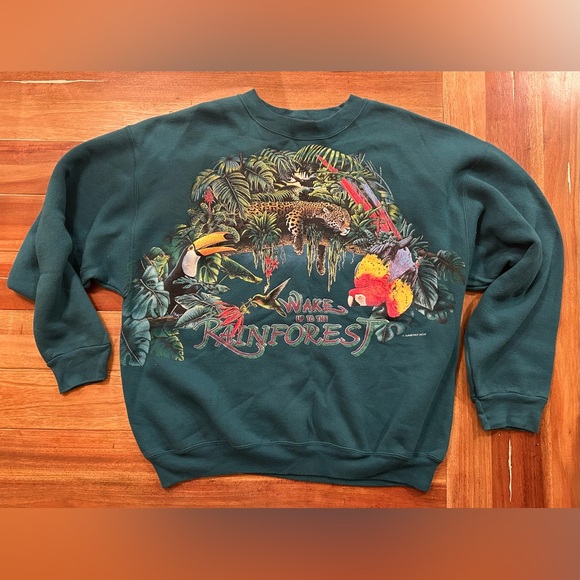Tops - Wake up to the rainforest. Habitat‎ sweatshirt. XL
